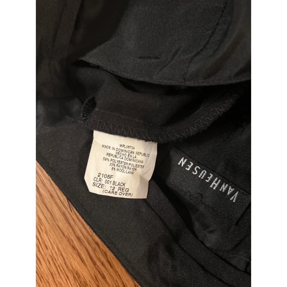 VanHeusen Youth Boys Dress Pants Black size 12 Front and Back Packets